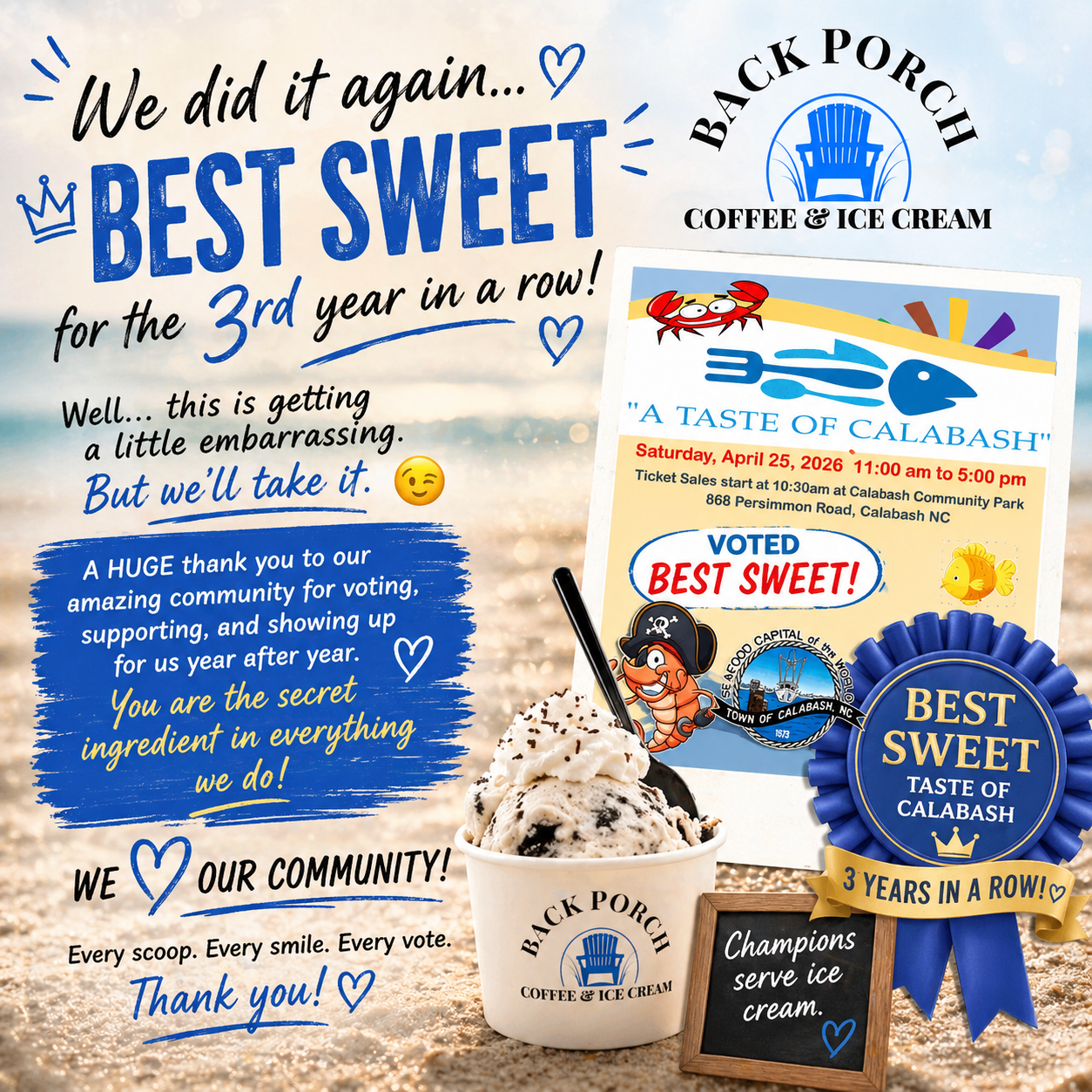 Best Sweet - Taste of Calabash 3 Years in a Row